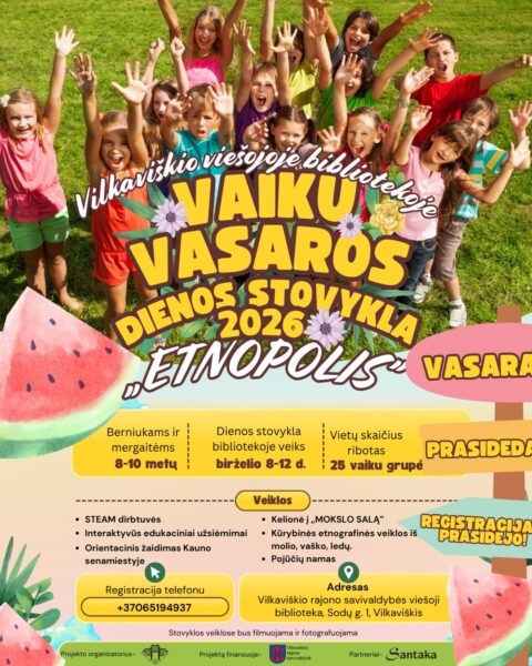 Vaikų vasaros dienos stovykla 2026 „Etnopolis”