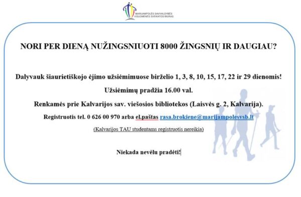 Šiaurietiško ėjimo užsiėmimai