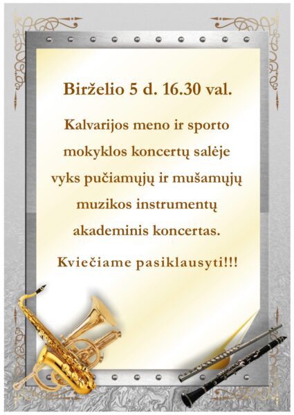 Pučiamųjų ir mušamųjųcmuzikos instrumentų akademinis koncertas
