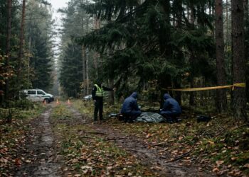 Kraupus radinys miške: rastas vyro kūnas su pjautine žaizda