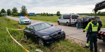 Marijampolės savivaldybėje siautėjo girtas BMW vairuotojas: aplamdė du automobilius, paspruko ir nulėkė nuo kelio