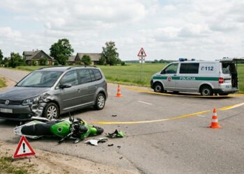 Po susidūrimo su „VW Touran“ motociklininkas pristatytas į ligoninę