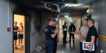 Incidentas Marijampolės sporto pastate: užsidegus LED panelei, teko evakuoti šimtus vaikų