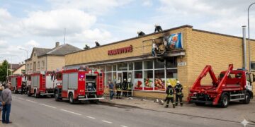 Ugniagesių sujudimas Vytauto gatvėje: pranešta apie uždūmintą parduotuvę Marijampolėje