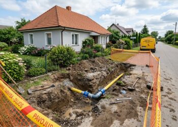 Incidentas Vilkaviškyje: Gėlių gatvėje skubiai sandarintas nutrauktas dujų vamzdis