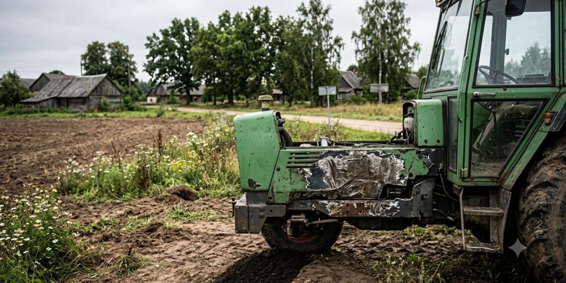 Panovių kaime rastas traktorius „Fendt“ su klastojimo žymėmis – pradėtas ikiteisminis tyrimas