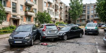 Marijampolėje – girto ir teisės vairuoti neturinčio vyro avarija daugiabučio kieme