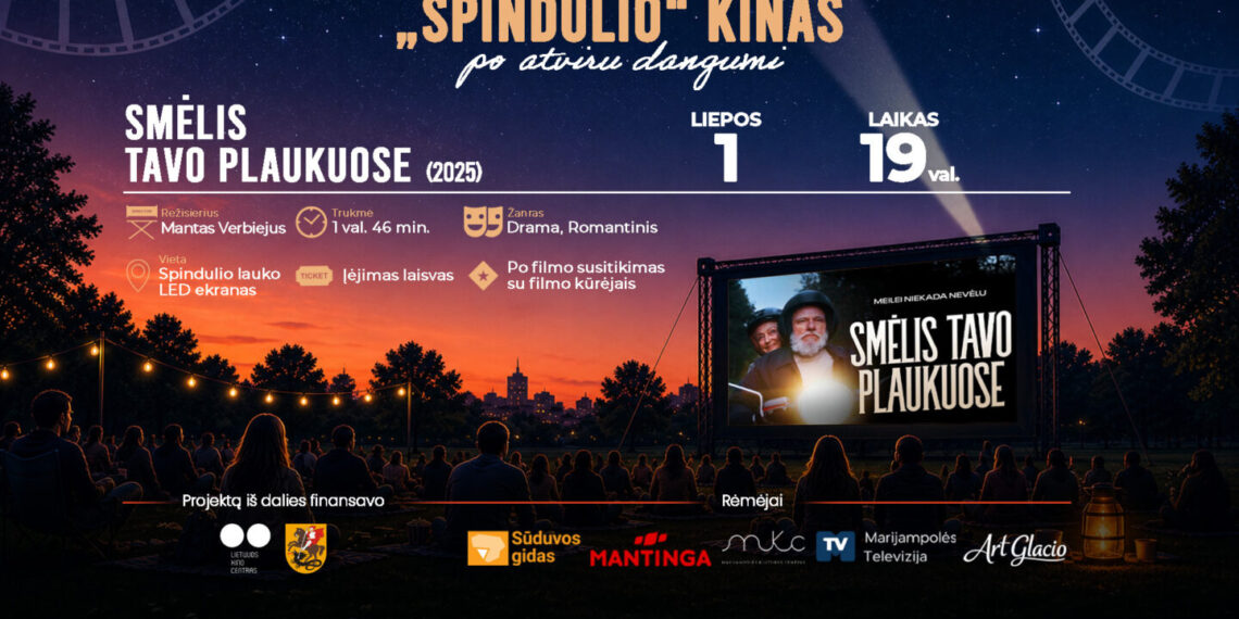 Liepos 1 dieną kino teatro „Spindulys“ skvere bus rodoma režisieriaus Manto Verbiejaus romantinė drama „Smėlis tavo plaukuose“ / „Spindulio“ kino teatro nuotr.