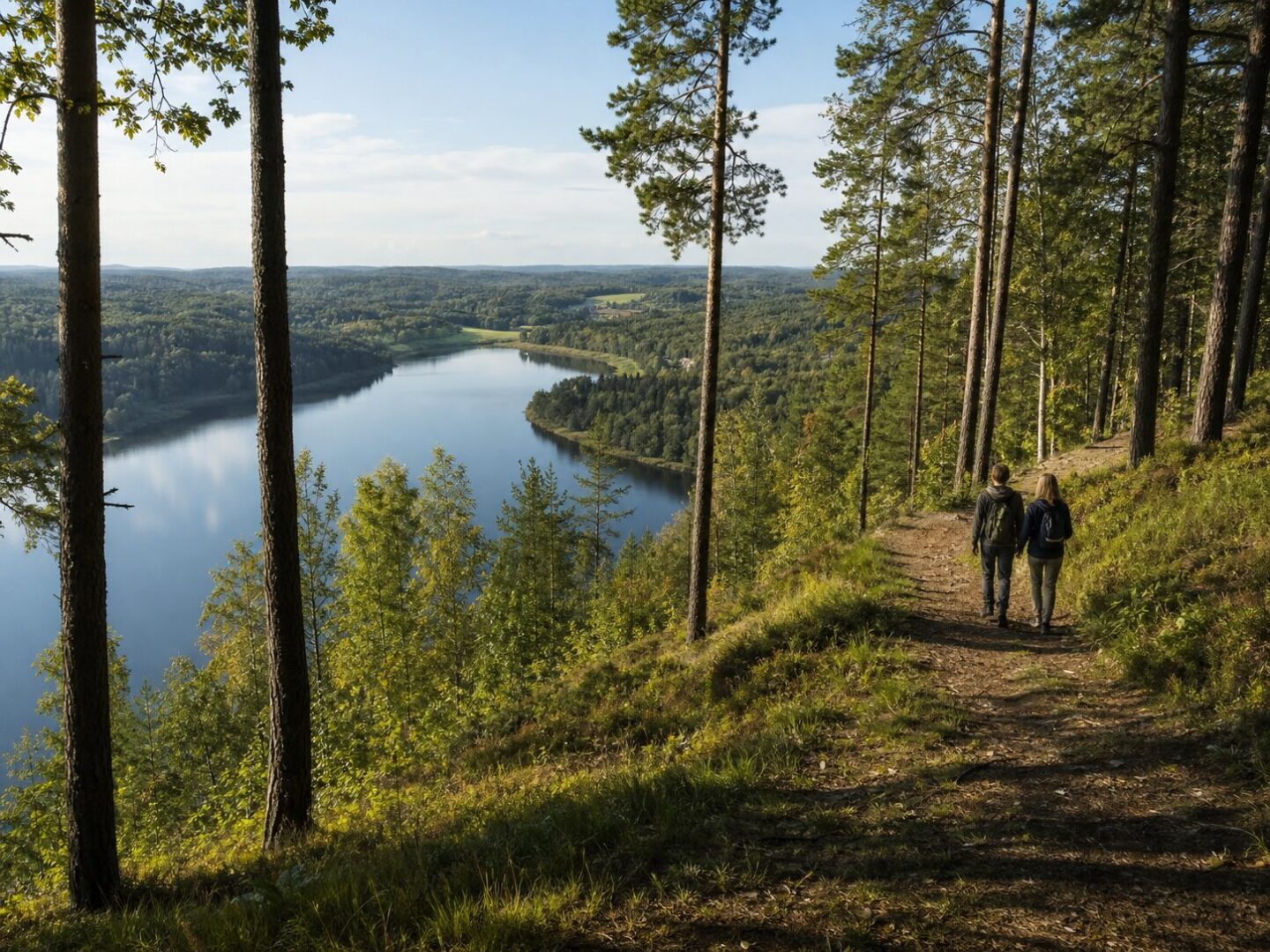 Vištyčio regioninio parko takas su ežero vaizdu